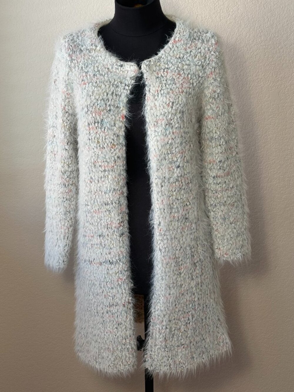 Solitaire Ravi Khosla Fuzzy Long Cardigan Size S